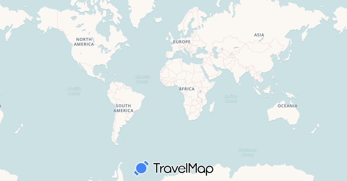 TravelMap itinerary: driving in Belize, Canada, Guatemala, Mexico, United States (North America)